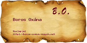 Boros Oxána névjegykártya