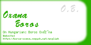 oxana boros business card